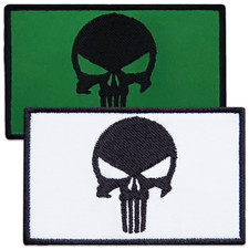2Pcs Glow-in-the-Dark Skull Patch Set – Embroidered Tactical Morale Patches picture