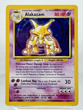 Pokémon TCG - Alakazam 1/102 - Base Set Vintage Holo HP/DMG picture