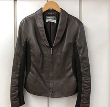 Ferragamo Leather Jacket 38 Women Rare Luxury Designer Model Limited Edition VHT picture