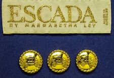 3 ESCADA STAGE COACH DESIGNER SOLID METAL REPLACEMENT BUTTONS GOOD COND. $39.95  picture