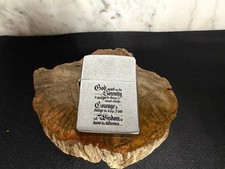 Vintage 1976 Zippo Serenity Prayer Lighter - Original Matched Insert - Sparks picture