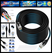 Cat 6 Ethernet Cable 250 FT, Long High Speed Cat6 Internet Cable, Black Snagless picture