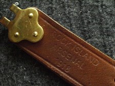 M1907 USGI style SLING  LTHR.  drum dyed super premium ROCK ISLAND 1918 picture