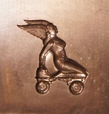 1949 Art Deco Woman ANTHROPOMORPHIC ROLLER SKATE Pin STAMPING DIE Robbins RBX64 picture