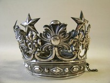 Antique silver crown for religious statue picture