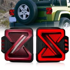 LED Tail Lights Compatible With 2007-2018 Jeep Wrangler JK JKU Dynamic Start ... picture