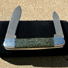 Case XX Custom DInousaur Gembone / Damascus Steel - Canoe Pocket Knife - Vintage picture