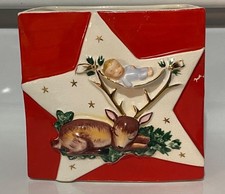 Vtg 1958 Relpo Samson Import ReindeerFawn Sleeping BabyStar Wall Pocket Planter picture