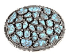 Navajo Belt Buckle By Victor Chee ca. 1980   .875