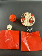 Vintage Halloween Toy Lot US Metal Tin Noisemaker Plastic Handle Puppets Pumpkin picture