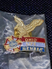 Vintage Ohio Life Member Pin Badge VFW Veterans Military Eagle New picture
