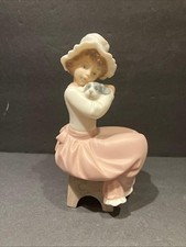 Vintage NAO BY LLADRO  A Big Hug Girl and Puppy Retired 1991- RARE picture