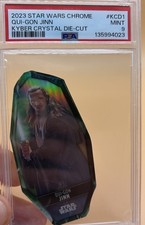 2023 Topps Chrome Star Wars QUI-GON JINN  #KCD-1 Kyber Crystal Die-Cut SSP PSA 9 picture