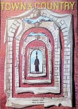 Original 1939 Town Country Magazine Cover Only Rare Surrealist Eugene Berman Art picture