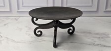 Vintage Cast Iron Pillar Candle Holder Curled Scroll Base 6.5
