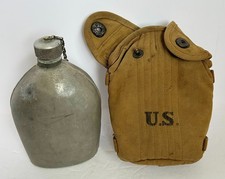 WWI US Army M1917 Mounted Cavalry Canteen Cover RIA 1919 + M1910 Canteen picture