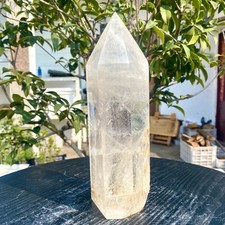 3.11LB   Large Natural Clear White Crystal Obelisk Transparent Quartz Energy picture