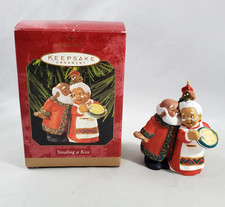 Hallmark Keepsake Ornament Stealing a Kiss African-American Santa w/ Mrs. Claus picture