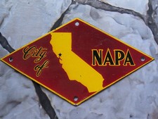 VINTAGE 1960'S CITY OF NAPA CALIFORNIA PORCELAIN SIGN   picture