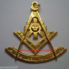 Past Master Golden Tone Jewel For Masonic Collar Regalia Freemasons Pendent  picture