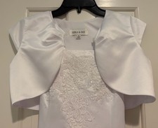 Beaded, sophisticated detailed Communion Isobella & Chloe Girls White Satin picture