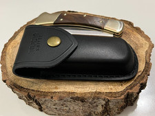 Buck 110 USA Hunter Lockback Wood Handle Folding Knife W/Sheath--':--------,-- picture