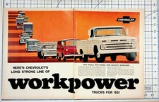 1965 Chevrolet Trucks Workpower Vintage Ad C10 C20 Pickup Van Original Ephemera picture