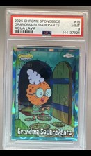2025 Topps Chrome SpongeBob #18 Grandma SquarePants Aqua Lava /199 PSA 9 picture