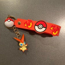 Victini Mythical Pokémon Figure Pokéball Collectible Keychain Wrist Strap EUC picture