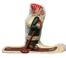*RARE 1991 Vaillancourt 2nd ANNUAL Starlight Chalkware “SANTA ON SKIS” LTD.ED. picture