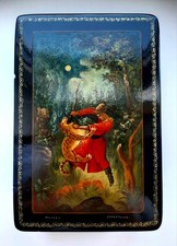 Mstera Russian Lacquer Box Vintage Handmade Palekh Gift Present Casket picture