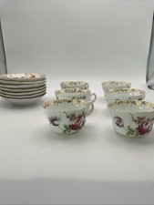 Antique German Louis Lovinsohn & P Donath 13 Pc Tea Set 6 Cups 7 Saucers picture