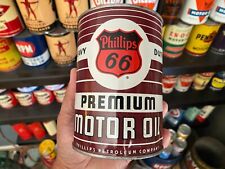 VINTAGE~ FULL NOS~ 1-QT PHILLIPS 66 MOTOR OIL CAN IN OUTSTANDING CONDITION picture