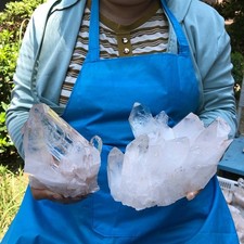 2pc 5.03LB  Natural White Clear Quartz Crystal Cluster Rough Healing Specimen picture