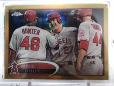 MLB MIKE TROUT 2012 Topps BASEBALL Chrome Gold Refractor / 50 Limited Edition Mi picture