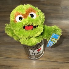 NWT Oscar the Grouch Sesame Street Place I Love Trash SeaWorld Plush Toy 10” picture