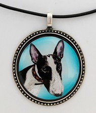 Bull Terrier Dog Breed Original Art Pendant Necklace picture
