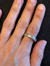 VINTAGE JUDAICA HEBREW/ENGLISH “I AM THE WAY” STERLING 925 BAND RING *5.4 gm* picture