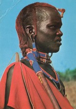 Chrome Postcard Dar Es Salaam Tanzania Maasai Warrior Portrait picture