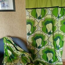 Tampella Fabric 70s Curtains set, Bold Green Floral , 49x 98