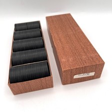 Vintage Diamond Square MD-50 Poker Chips 100 Black $10 Hot Stamp Original Box picture