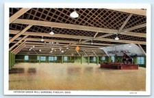FINDLAY, Ohio OH ~ Interior GREEN MILL GARDENS ROLLER RINK c1920s Postcard picture