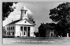 C1950 RPPC Town Hall & Post Office Petersham Mass Postcard picture