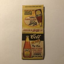Matchbook Cover Cott Pure Fruit Flavored Syrup 8 Delicious Flavors Rare Vintage picture