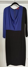 Narciso Rodriguez Design Nation Dress M Purple Black Cowl Neck Colorblock Sheath picture