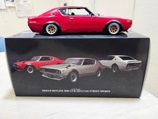 Kyosho 1/18 Nissan Skyline 2000 GT-R Red Custom Lowered Gold Wheel Model picture