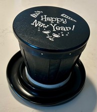 Longaberger Rare Happy New Year Collector's Basket Top Hat Basket Black picture