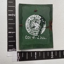 Vtg 1910s As-Is COLBY COLLEGE Tobacco Leather Premium Patch 16AF picture