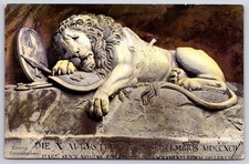 Antique Switzerland Postcard LUCERNE Lion Monument 1911 picture
