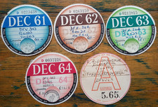 Rare 1961-1964 UK Tax Discs Set & 1933 Act Windscreen Identity Cert Morris Lorry picture